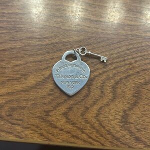 Tiffany & Co. Silver Heart Key Charm Large Size